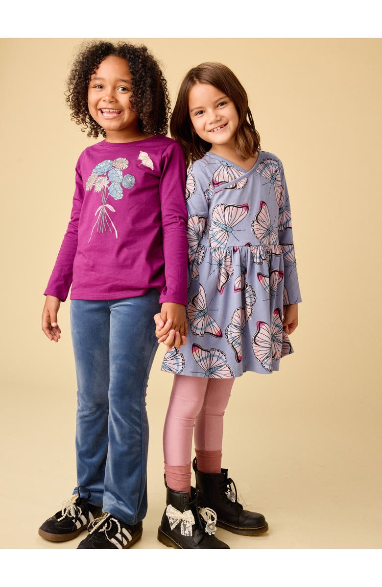 Tea Collection Very Velour Flare Pants, Alternate, color, Naval Blue