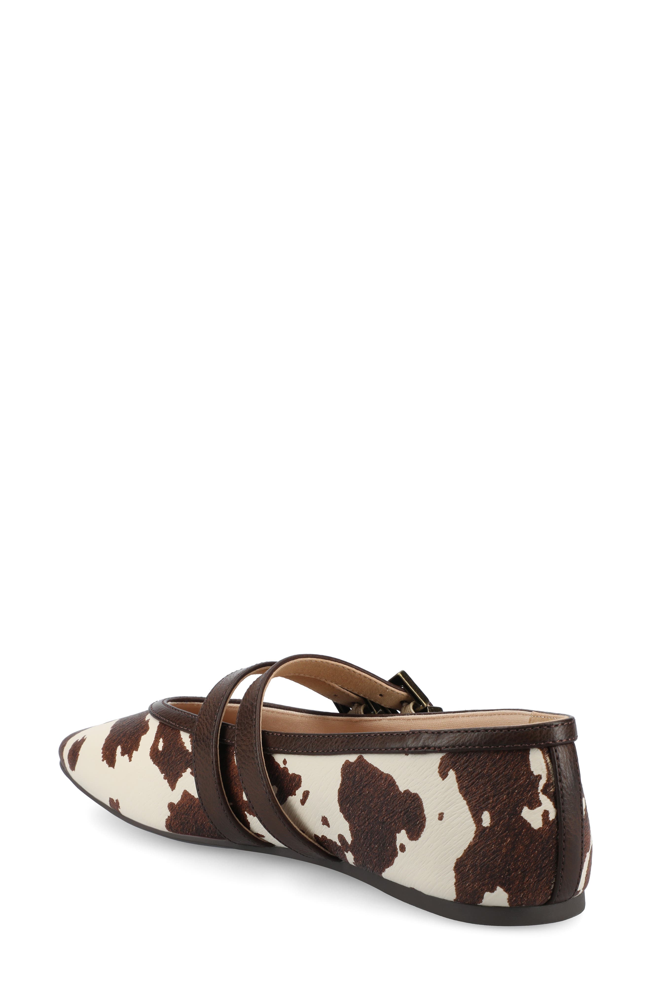 Florene Double Buckle Mary Jane Flat, Alternate, color, COW