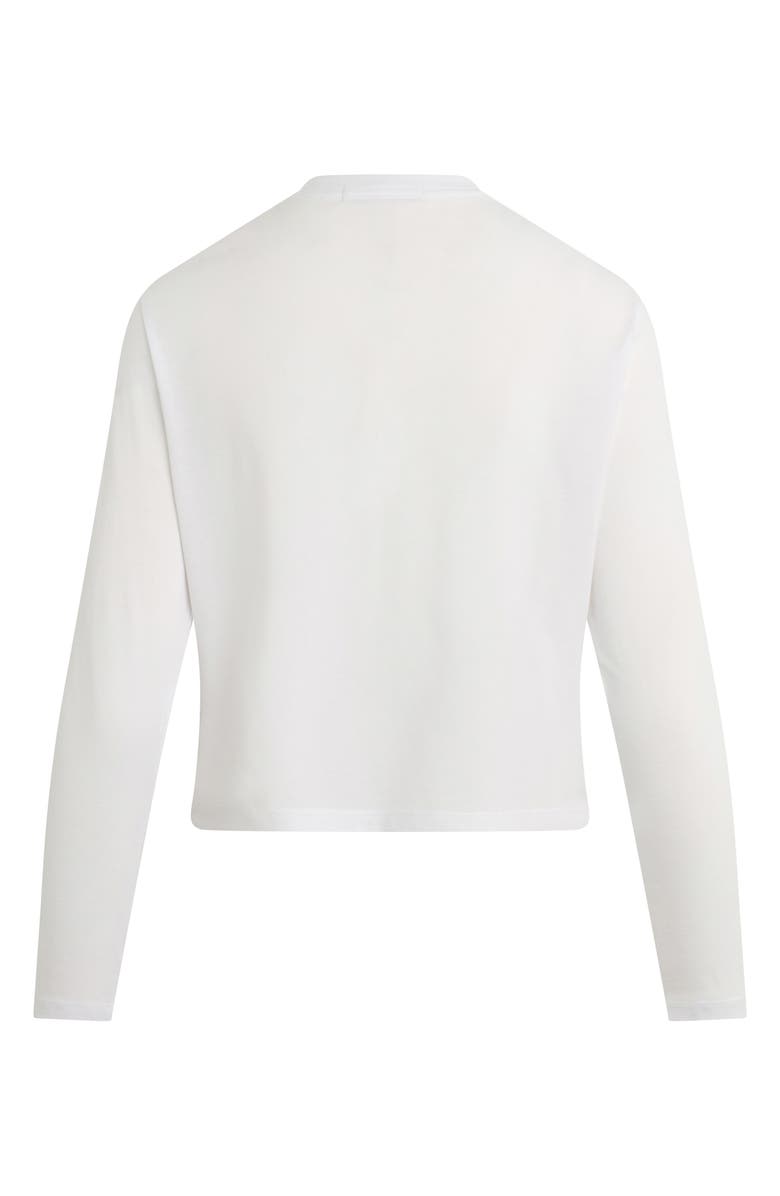 Favorite Daughter The Cropped Collegiate Long Sleeve Graphic T-Shirt, Alternate, color, White/ Light Blue