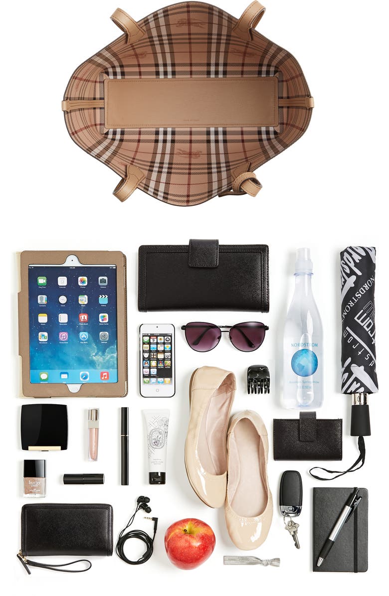 Burberry Small Haymarket Reversible Tote, Alternate, color,