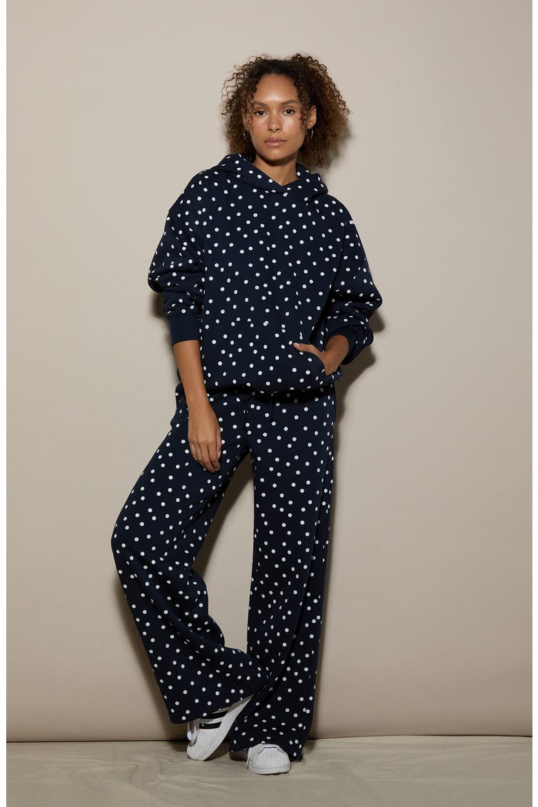 Polka Dot Hoodie, Alternate, color, NAVY
