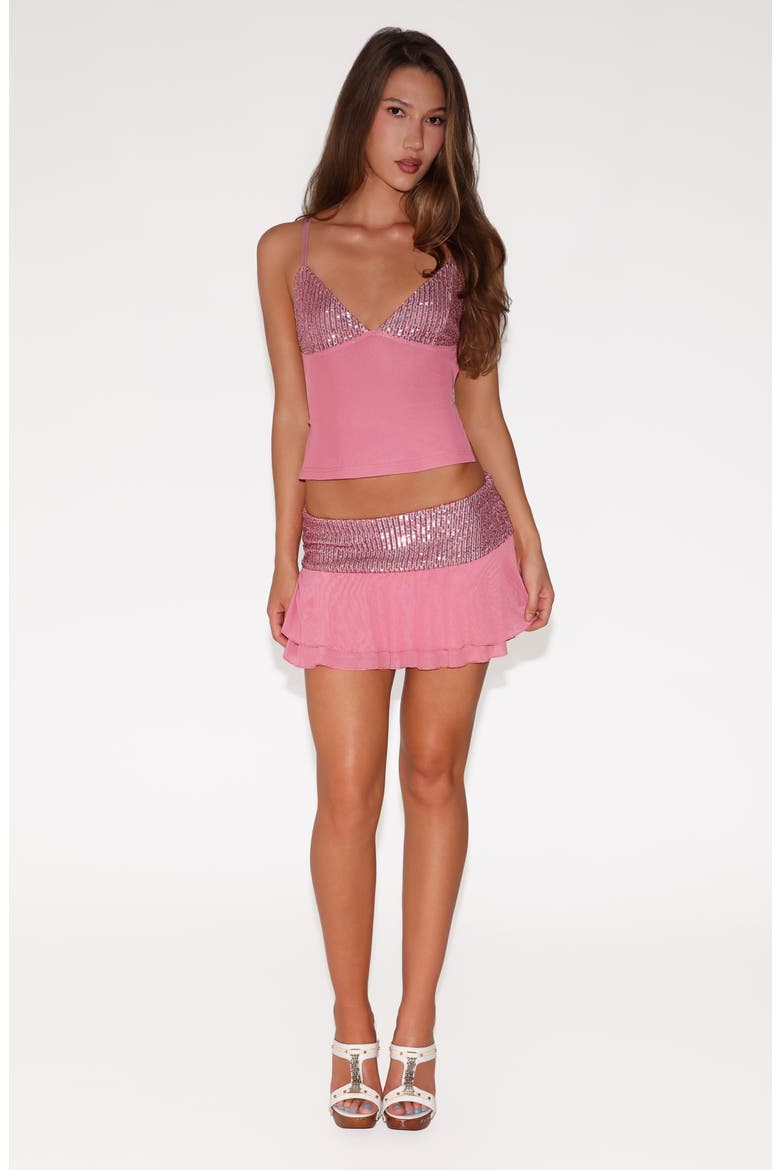 Syla Sequin Cami, Alternate, color, ROSE