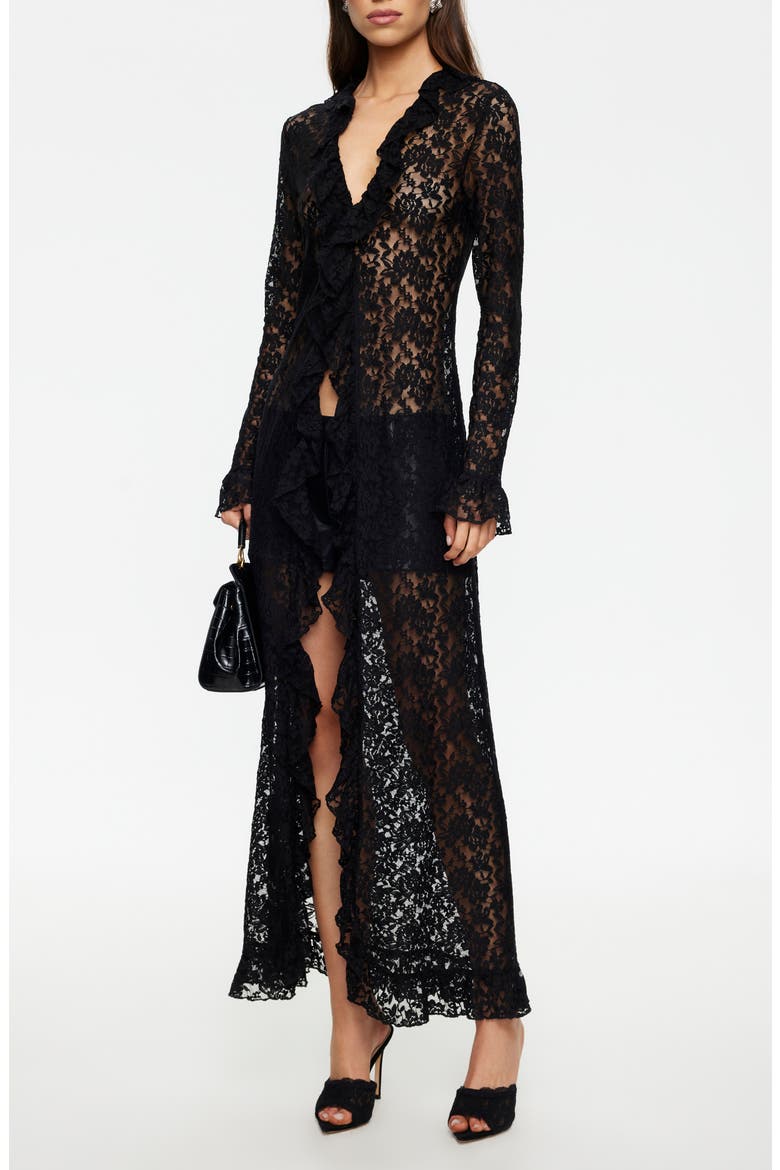 nora lace long sleeve maxi dress High-shine looks to elevate every occasion. Shop the Nora Lace Detail Maxi  Dress at the link in bio. #ShonaJoy