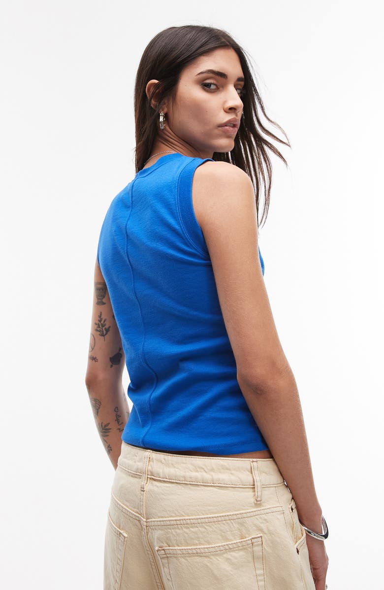 Topshop Stretch Cotton Tank Top, Alternate, color, 