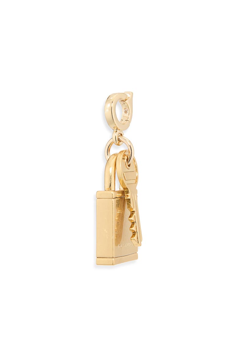 Curiosity Lock & Key Charm, Main, color, LIGHT BRASS