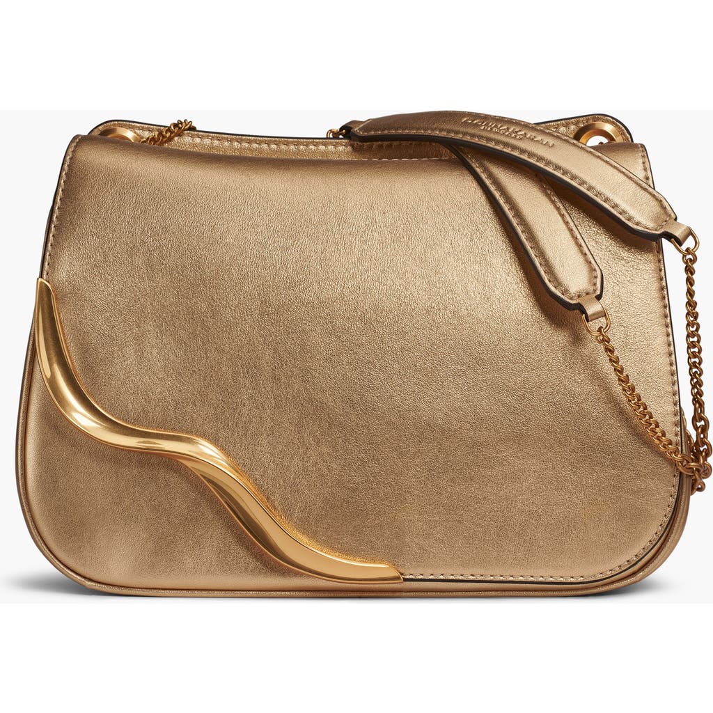 Donna Karan New York Malverne Metallic Crossbody In Gold