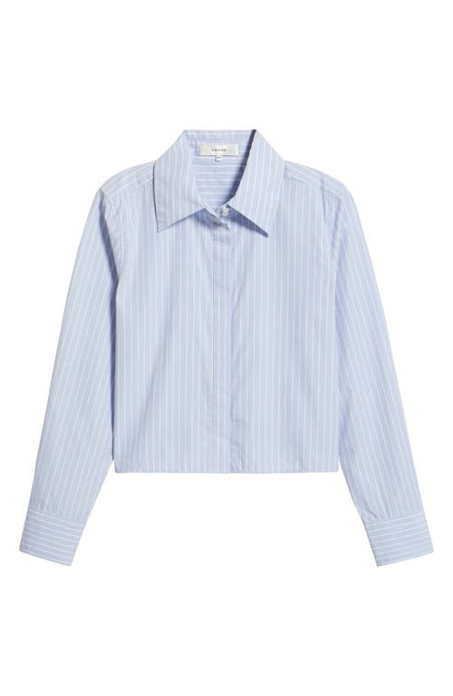 FRAME FRAME THE MODERN COLLAR STRIPE CROP BUTTON-UP SHIRT