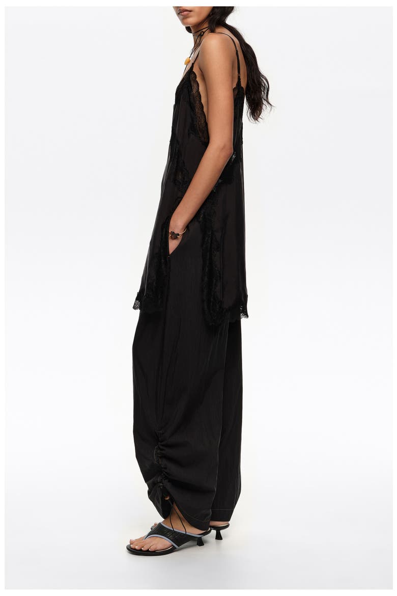 Gathered Jogger Trousers, Alternate, color, BLACK