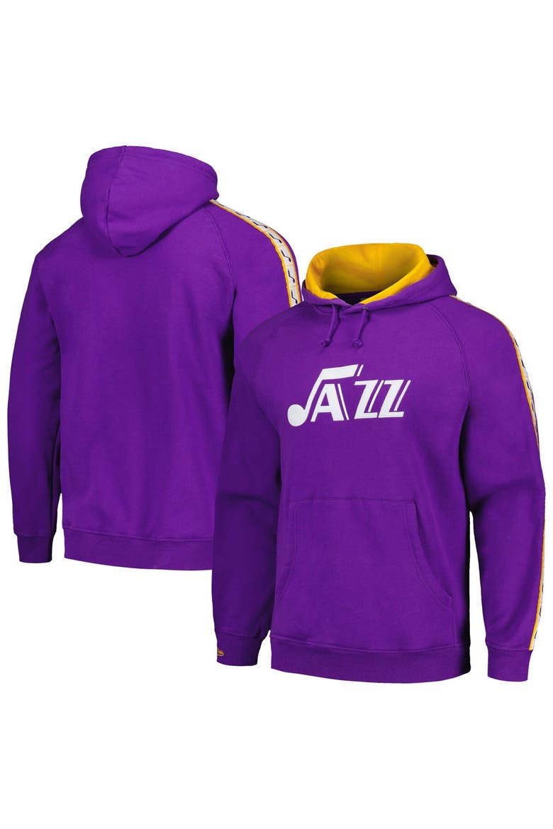 Men's Mitchell & Ness Purple Utah Jazz Hardwood Classics Nights Raglan Pullover Hoodie, Main, color, Purple