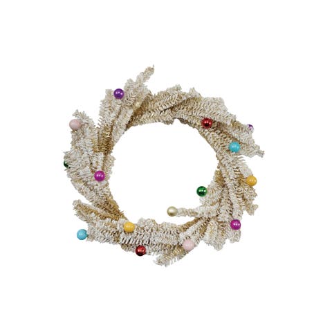 Eclectic Ornamented Wreath in PVC and Iron