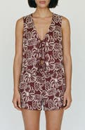 VERO MODA Millia Floral Embroidered Tie Front Top