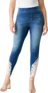 Roaman's Plus Size 360° Stretch Lace Applique Jean