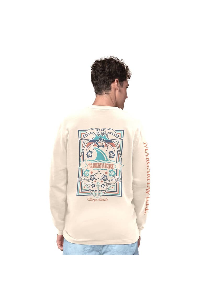 Men's Margaritaville Cream Kansas City Chiefs Five O'Clock Henley Long Sleeve T-Shirt, Alternate, color, Cream