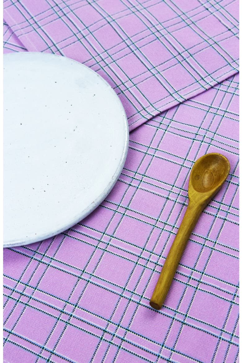 Chiapas Handwoven Plaid Cotton Placemats, Set of 4, Alternate, color, Lilac