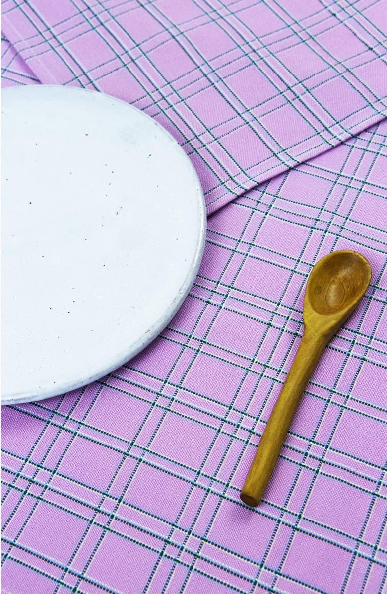 Archive New York Chiapas Handwoven Plaid Cotton Placemats, Set of 4, Alternate, color, Lilac
