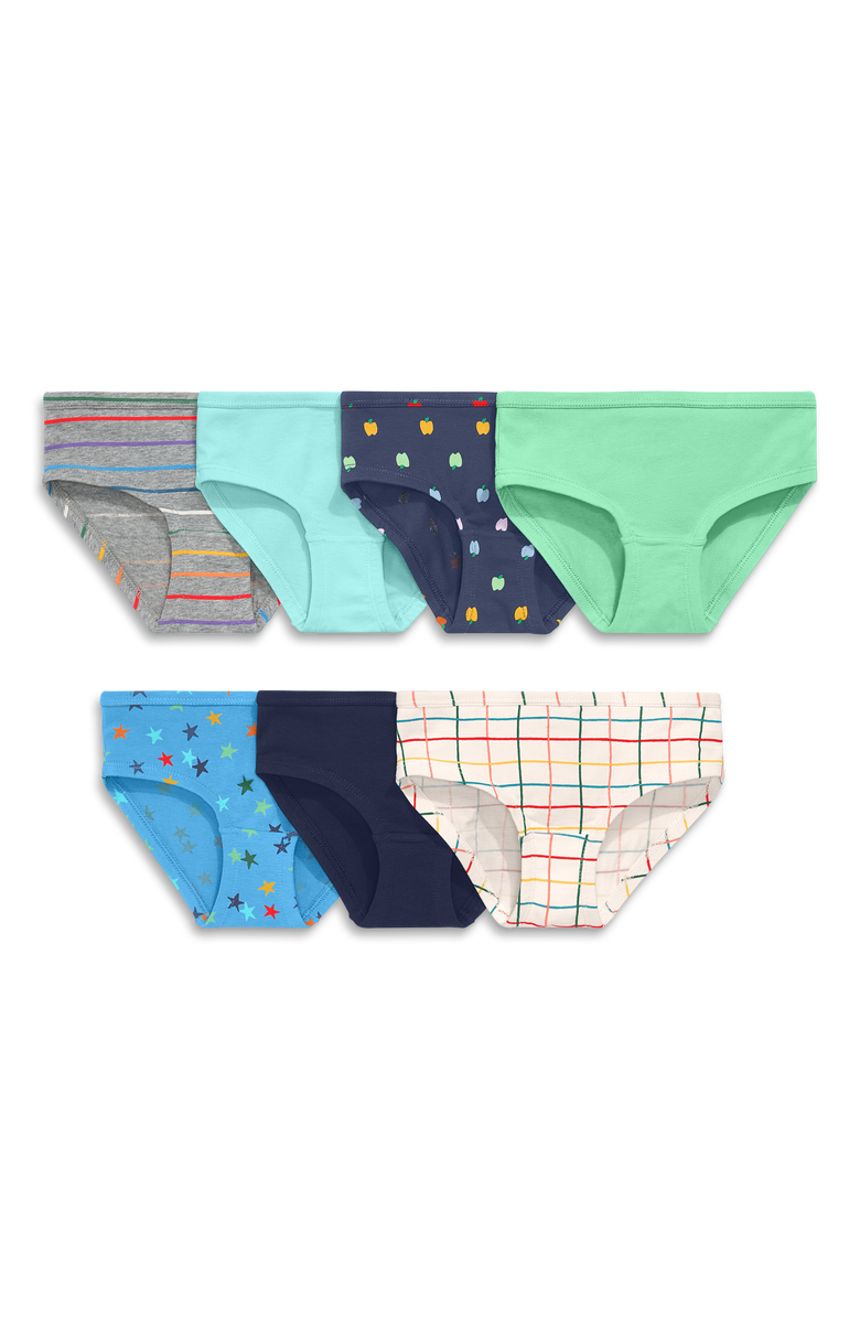 Primary Kids Bikini 7-Pack In Rainbow Prints, Main, color, Fall Mix