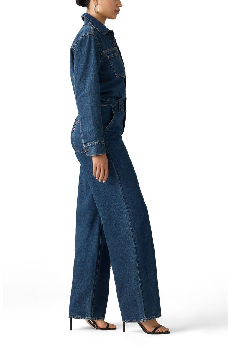 Heritage Long Sleeve Denim Jumpsuit, Alternate, color, BROAD CITY