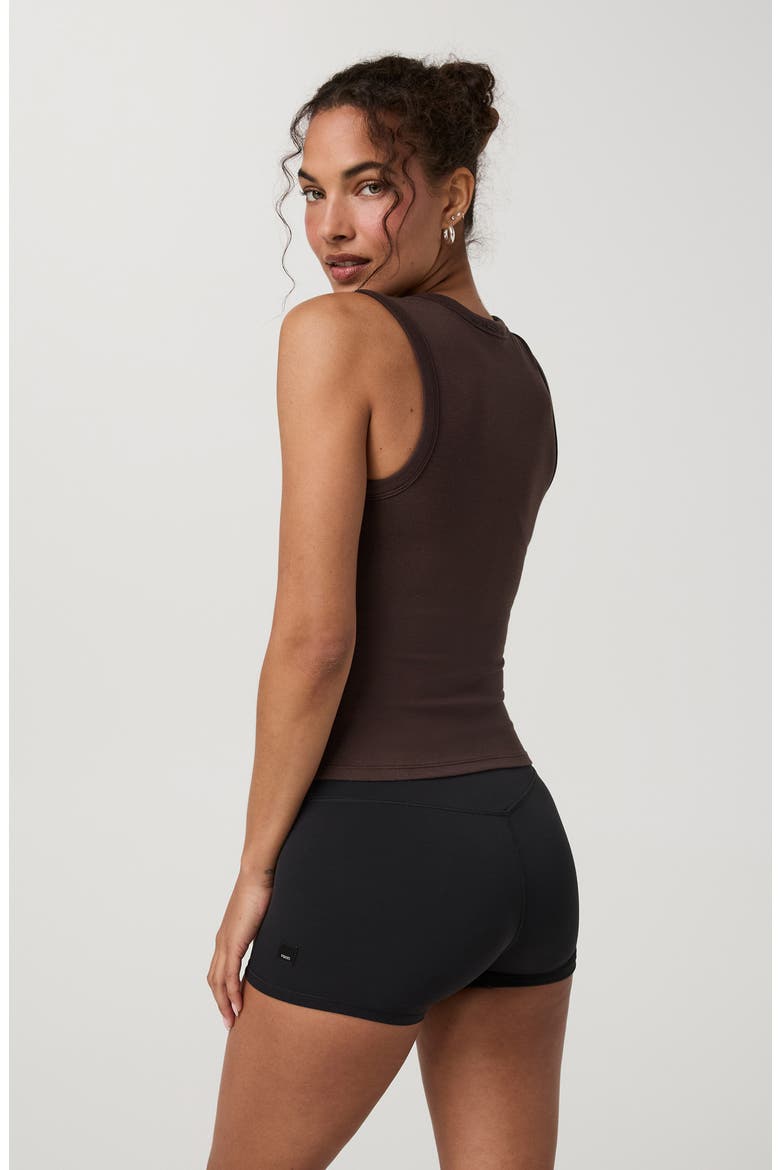 Everyday Cotton Stretch Tank, Alternate, color, FRENCH ROAST