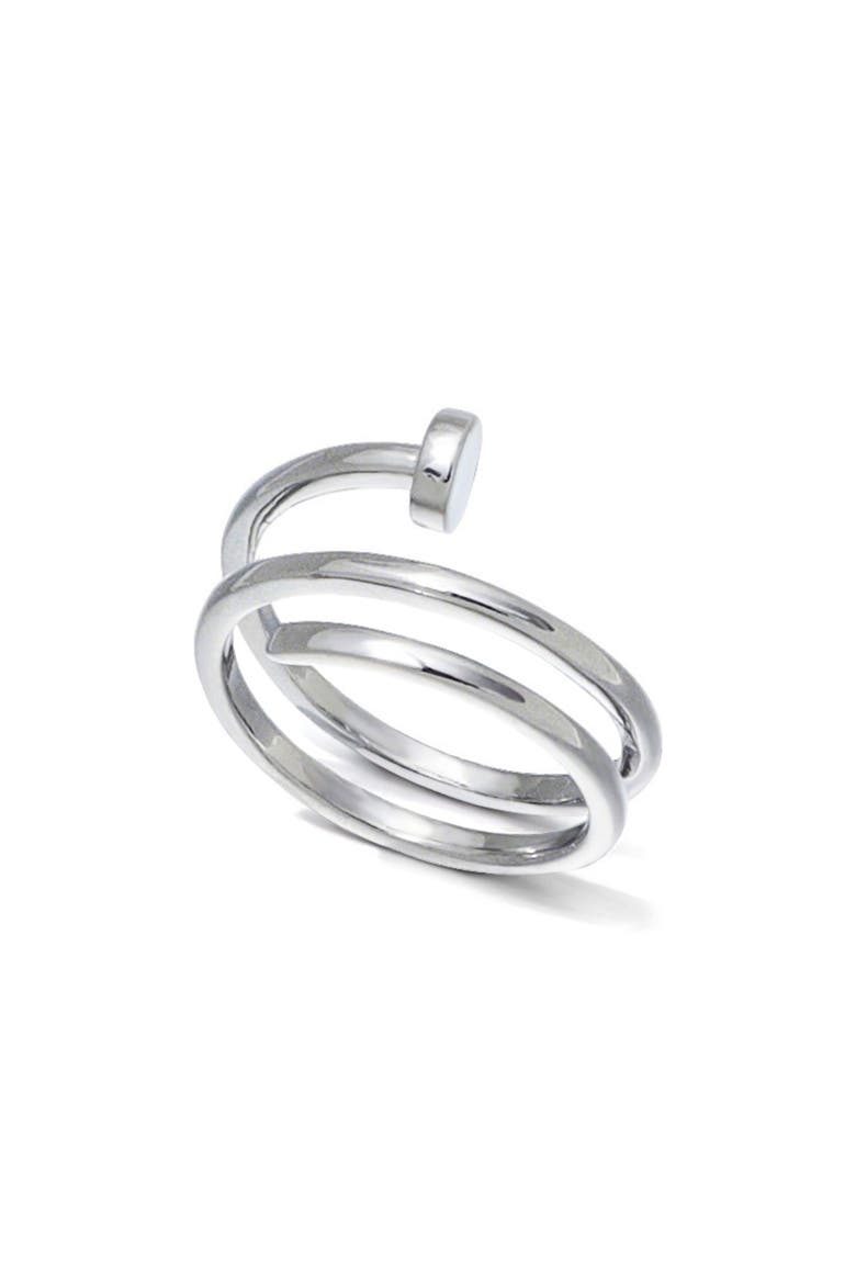 Nail Double Wrap Ring, Main, color, SILVER