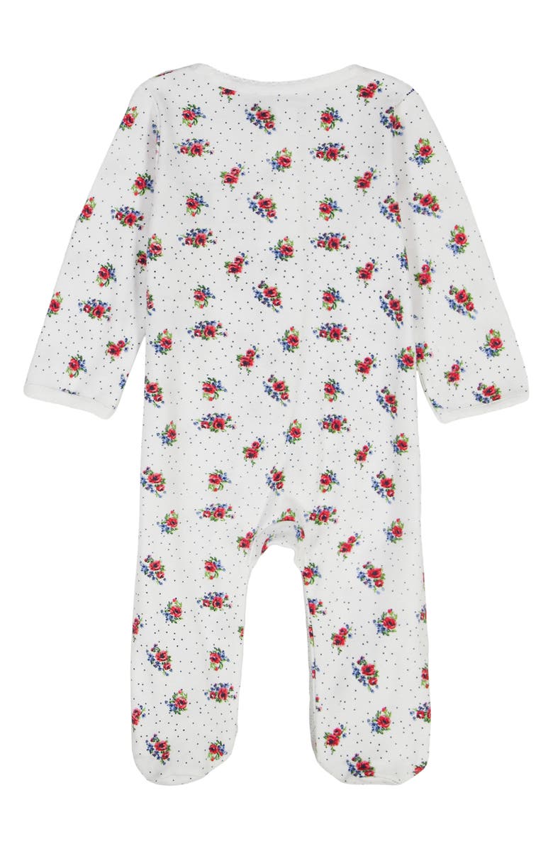 Tommy Hilfiger Floral Footie, Alternate, color, White