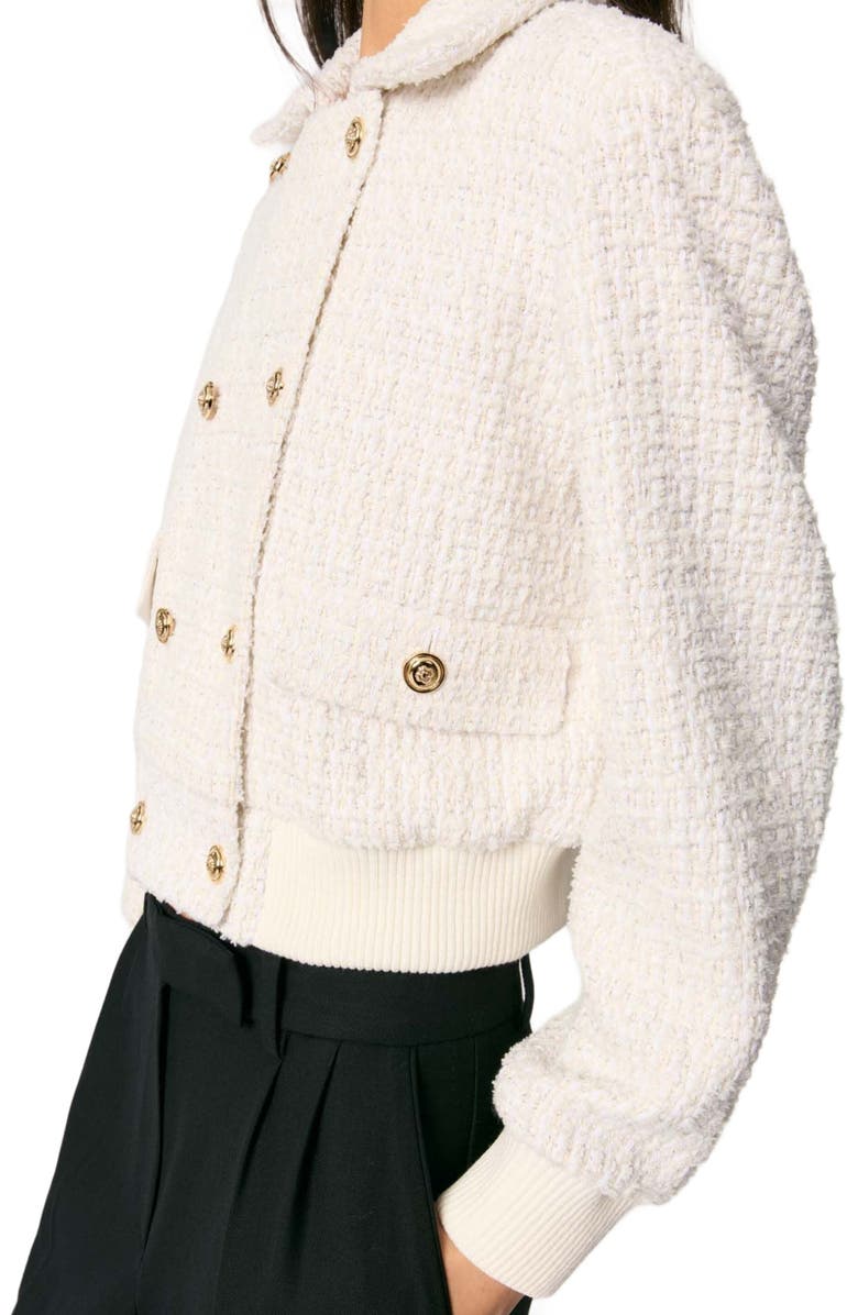 maje Short tweed jacket, Alternate, color, 