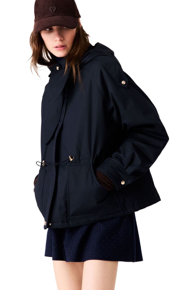 Mid-length quilted parka, Alternate, color, Navy