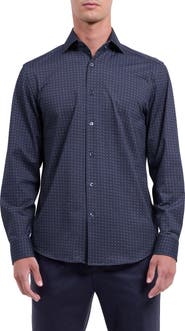 Bugatchi Devon OoohCotton® Geo Print Button-Up Shirt