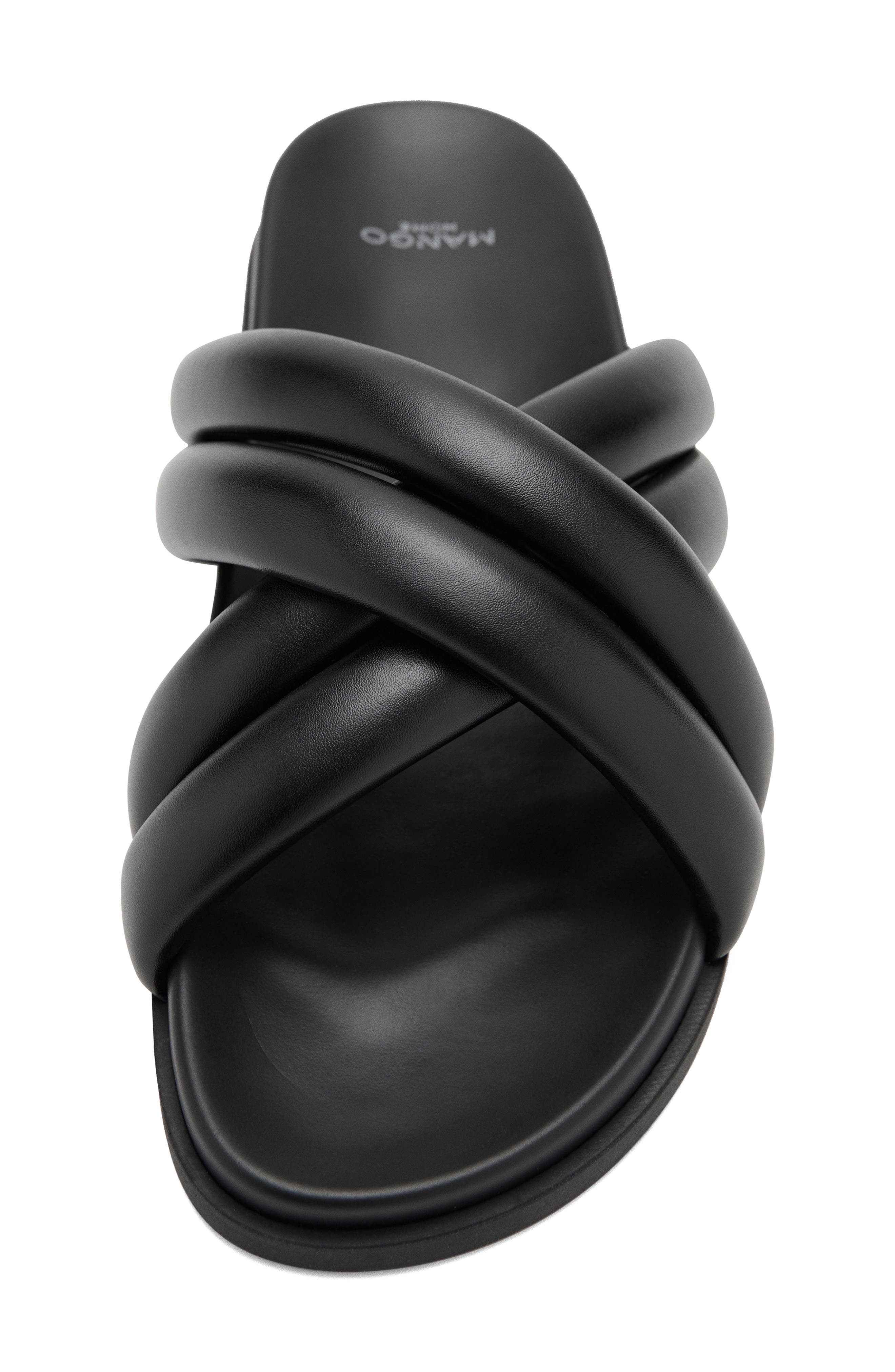 MANGO Padded Crisscross Strap Slide Sandal, Alternate, color, Black
