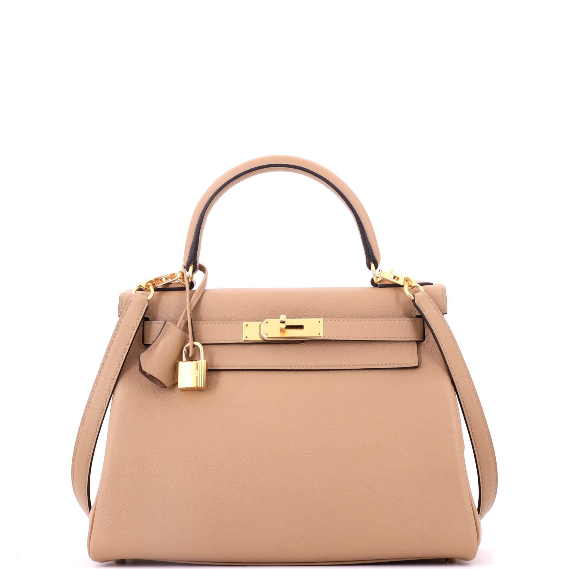 Kelly Handbag Brown Evercolor with Gold Hardware 28, Main, color, Beige