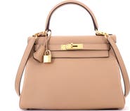 Pre-Owned Hermes Kelly Handbag Brown Evercolor with Gold Hardware 28