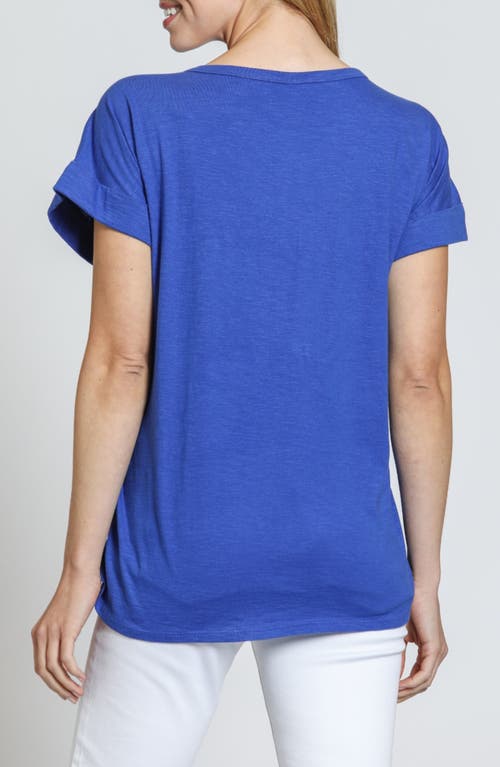 Apny High-low Hem Cuffed T-shirt In Dazzling Blue