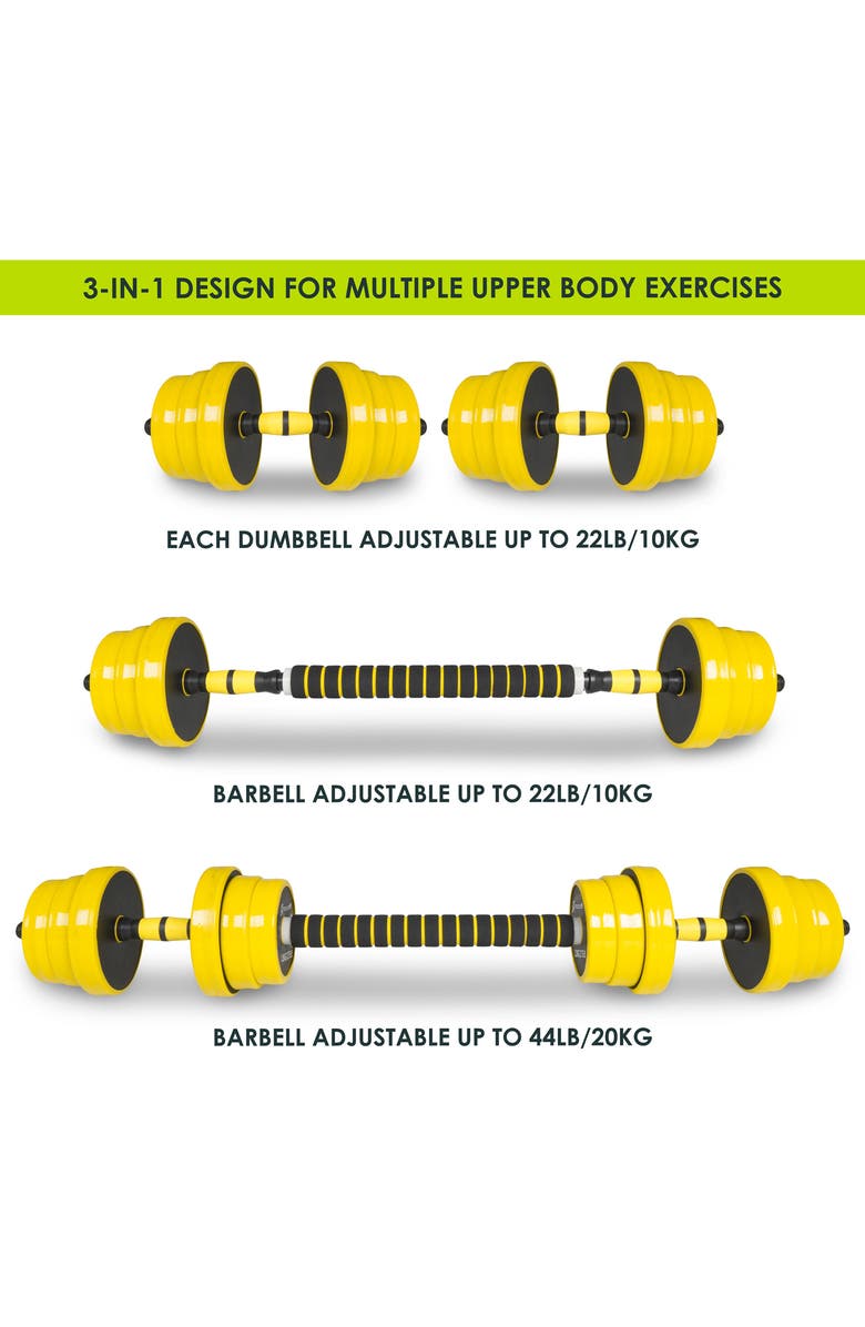 ProsourceFit Adjustable Dumbbells and Barbell Set, Alternate, color, 