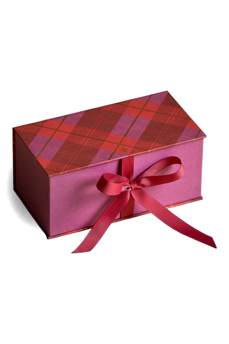 Embellished Holiday Collection Date Sweetened Dark Chocolate Bars 5-Piece Gift Box, Main, color, RED