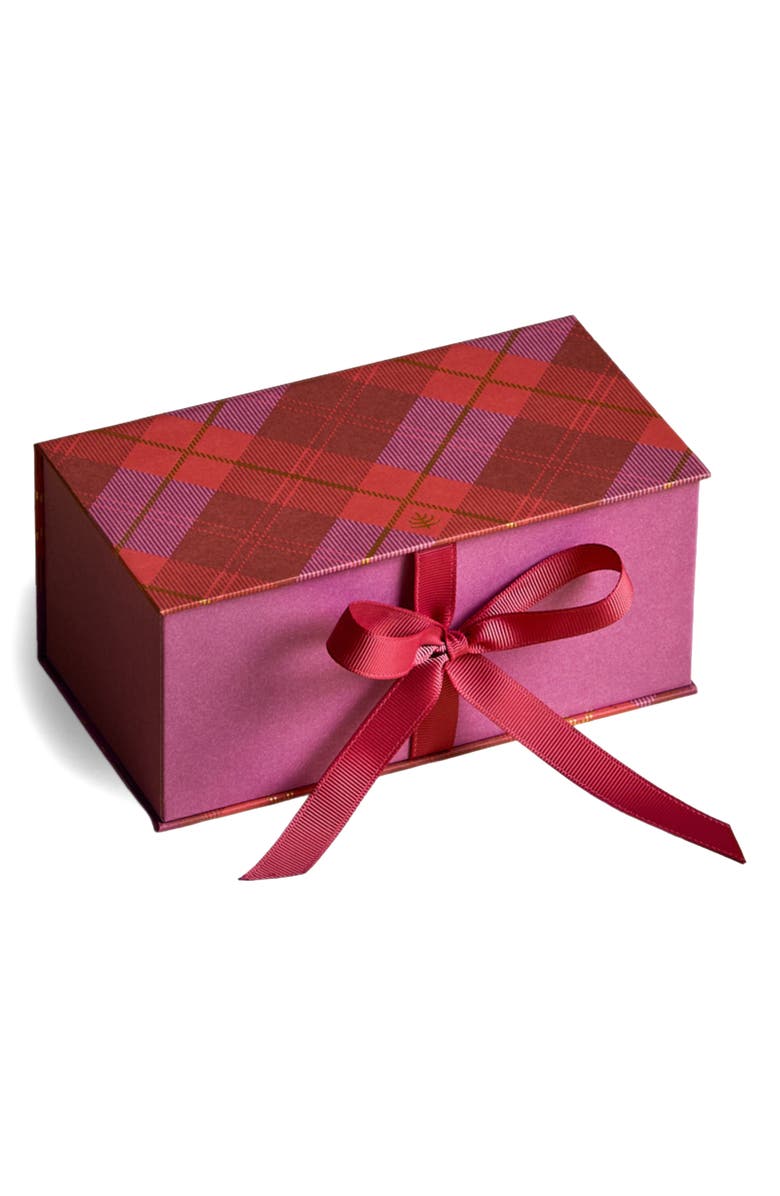 Spring & Mulberry Embellished Holiday Collection Date Sweetened Dark Chocolate Bars 5-Piece Gift Box, Main, color, Red