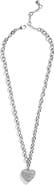 BaubleBar Millie Crystal Heart Pendant Necklace