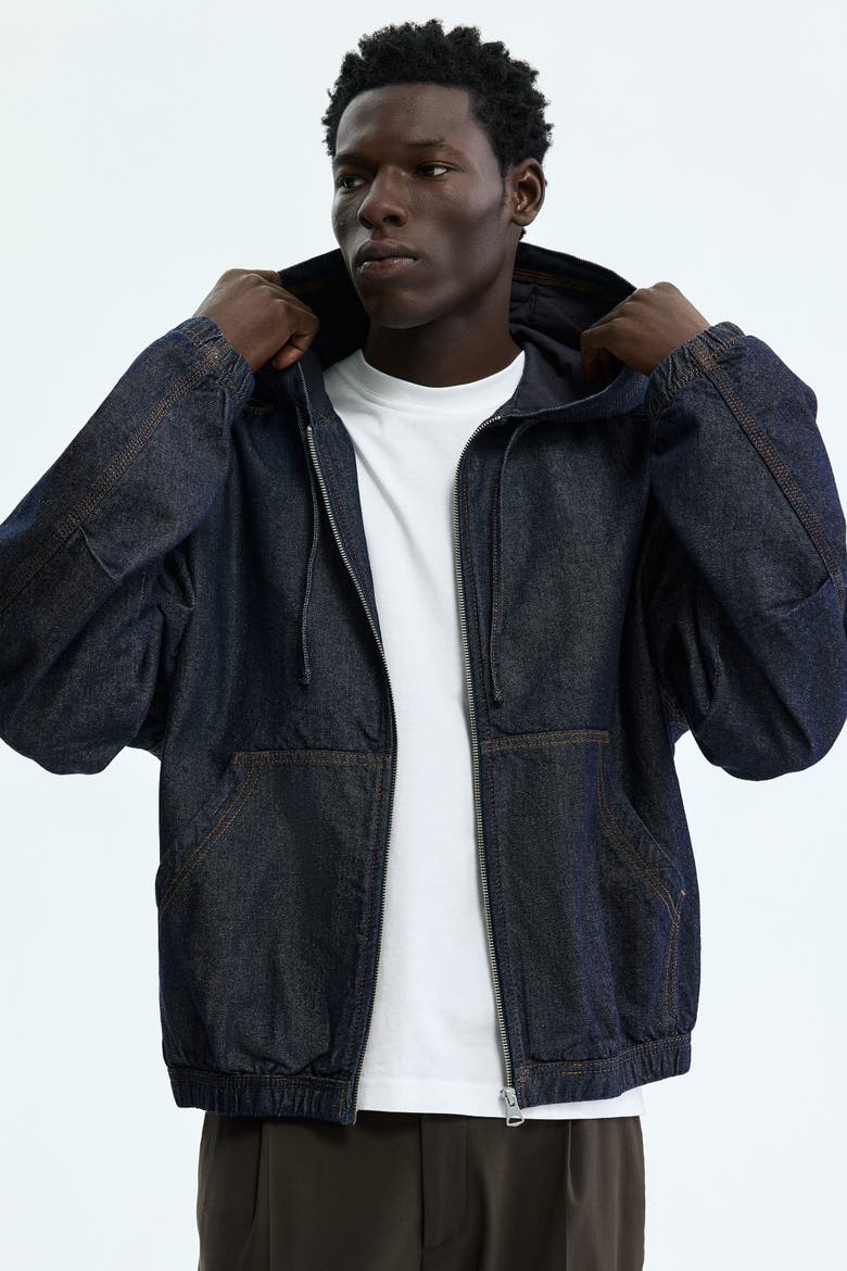Hooded Workwear Jacket, Alternate, color, Dark denim blue