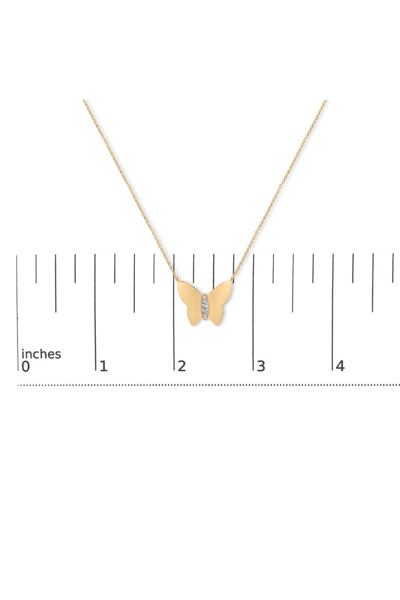 Gold Vermeil Diamond Accent Butterfly Pendant Necklace, Alternate, color, Silver