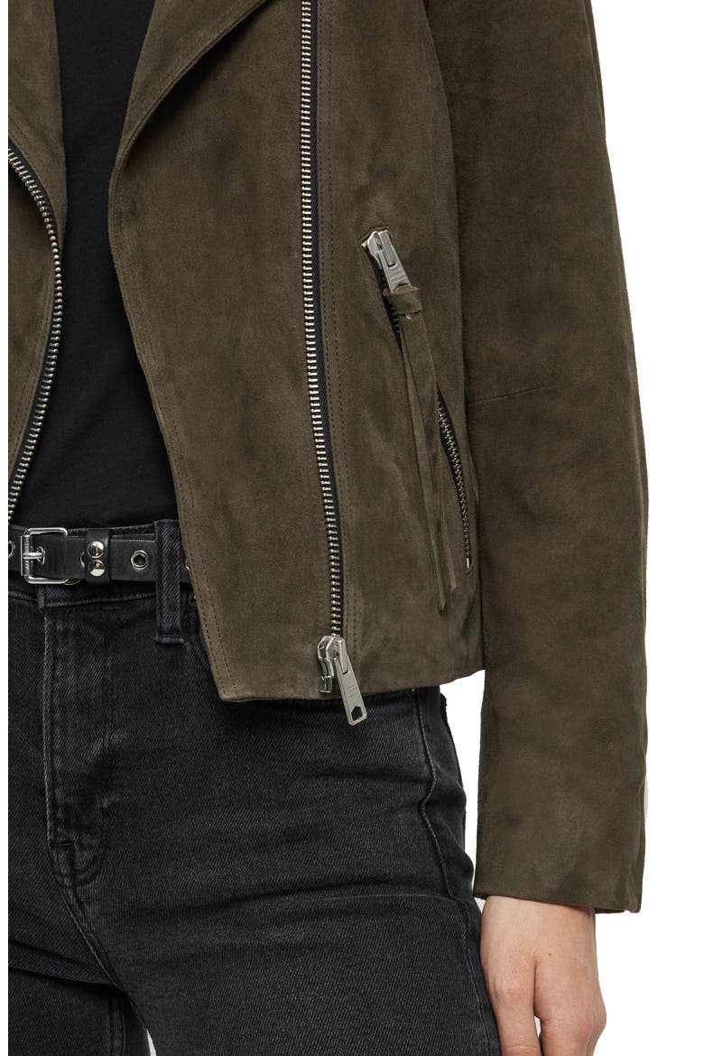 Dalby Suede Biker Jacket, Alternate, color, EMERALD GREEN