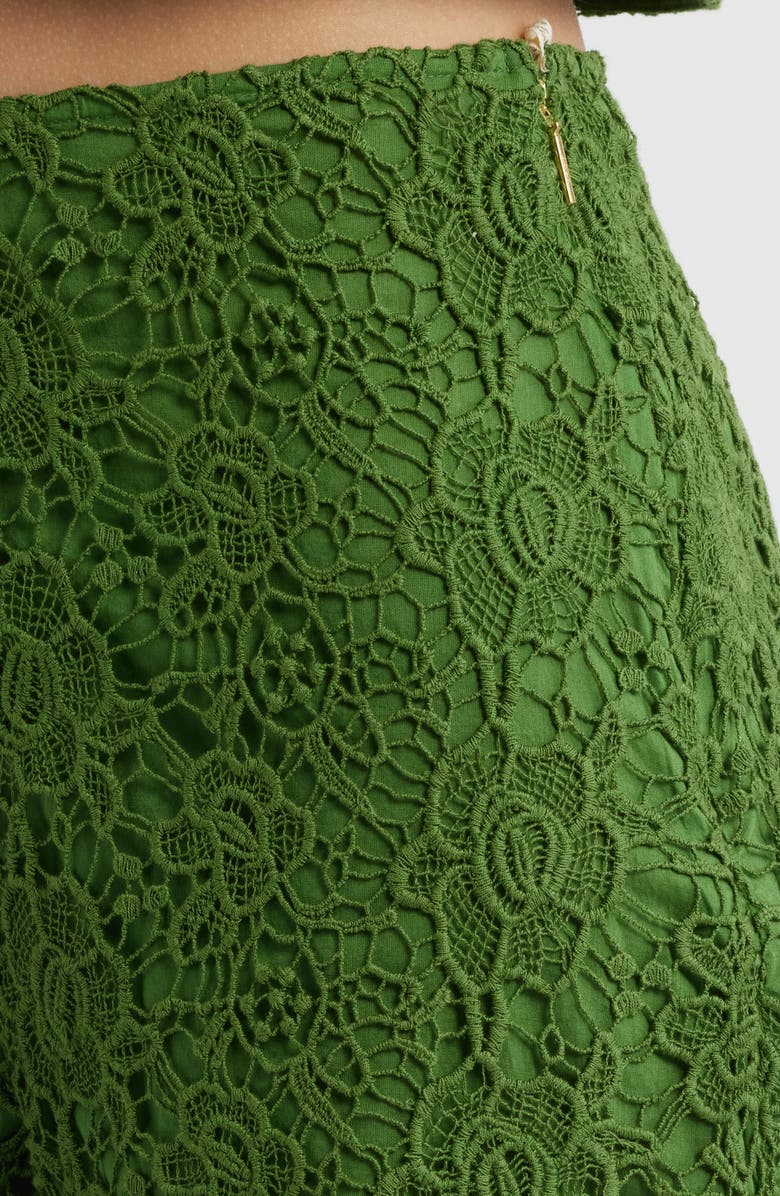 Cleobella Alastair Floral Guipure Lace Shorts, Alternate, color, Garden Green