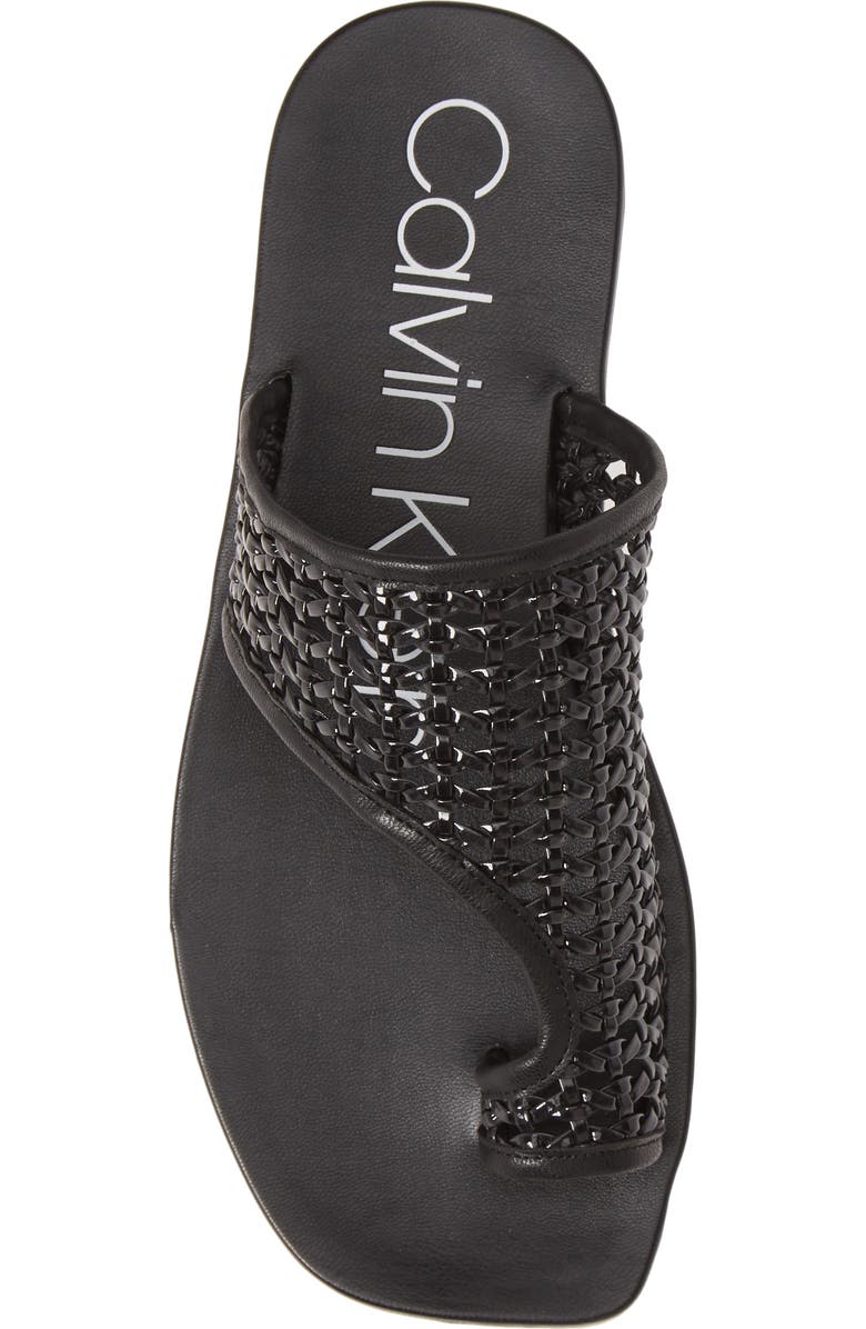 Calvin Klein Rilla Woven Slide Sandal, Alternate, color,