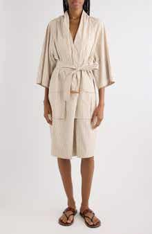 Debrasa Chalk Stripe Belted Cargo Dress