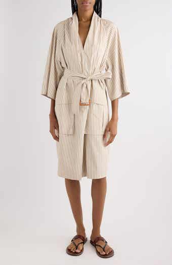 Debrasa Chalk Stripe Belted Cargo Dress