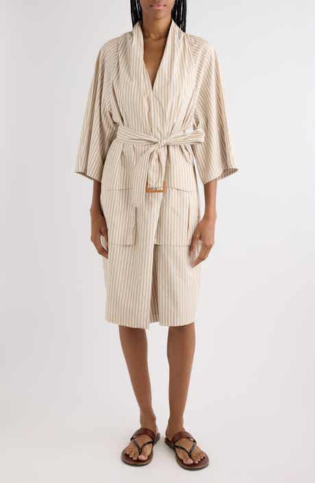 Debrasa Chalk Stripe Belted Cargo Dress