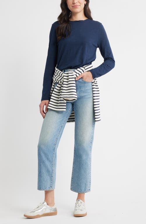 Caslonr Caslon(r) Twist Crewneck Long Sleeve T-shirt In Blue