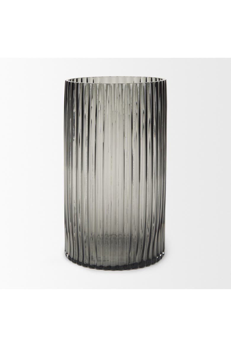 Dawn Ribbed Glass Vase, Alternate, color, Black