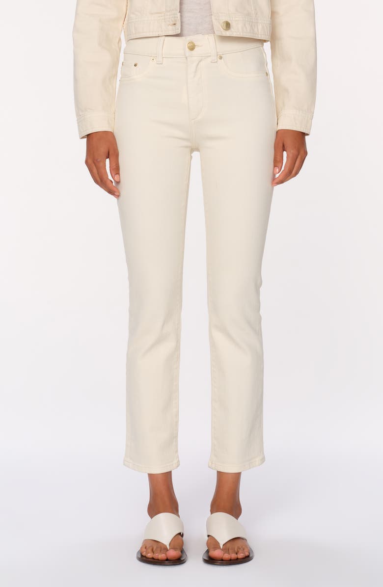 DL1961 Mara Straight Instasculpt<sup>™</sup> Mid Rise Jeans, Main, color, Ecru Dl Airbrushed