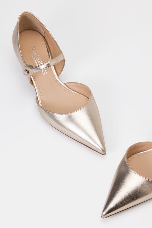 Bells & Becks Nadia Kitten Heel Mary Jane Pump In Gold