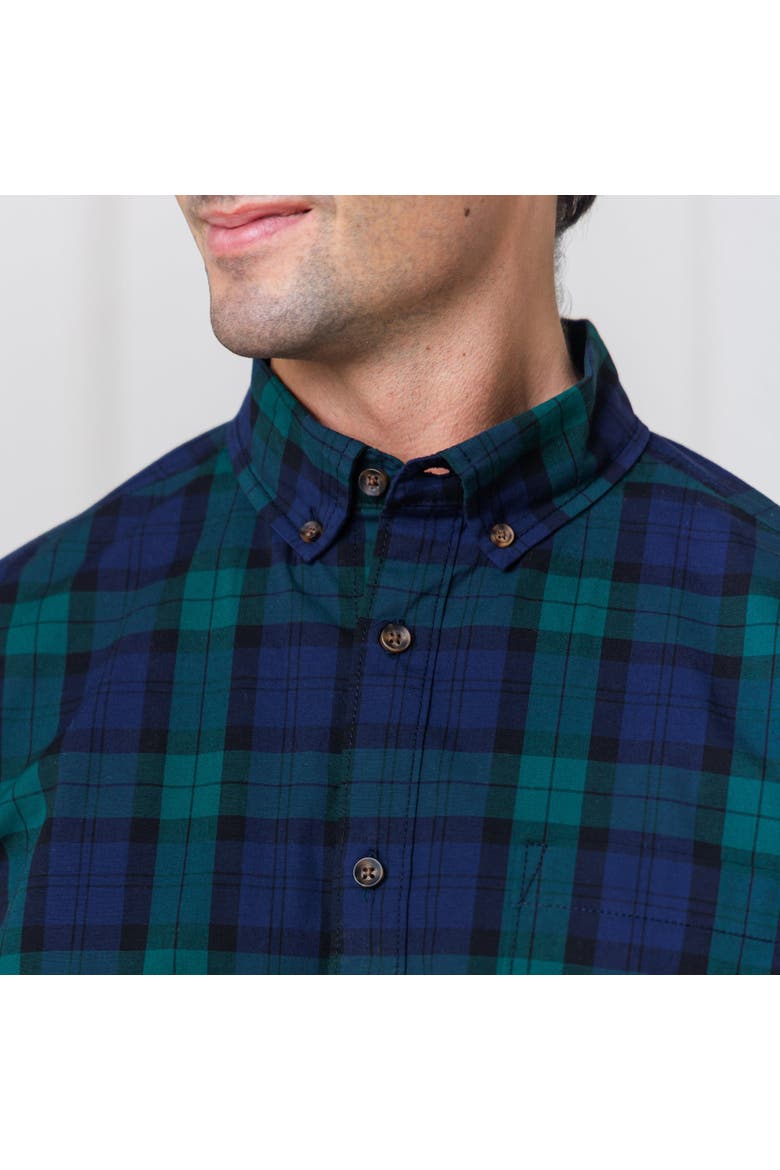 Men's Organic Stretch Poplin Shirt, Alternate, color, Black Watch Tartan