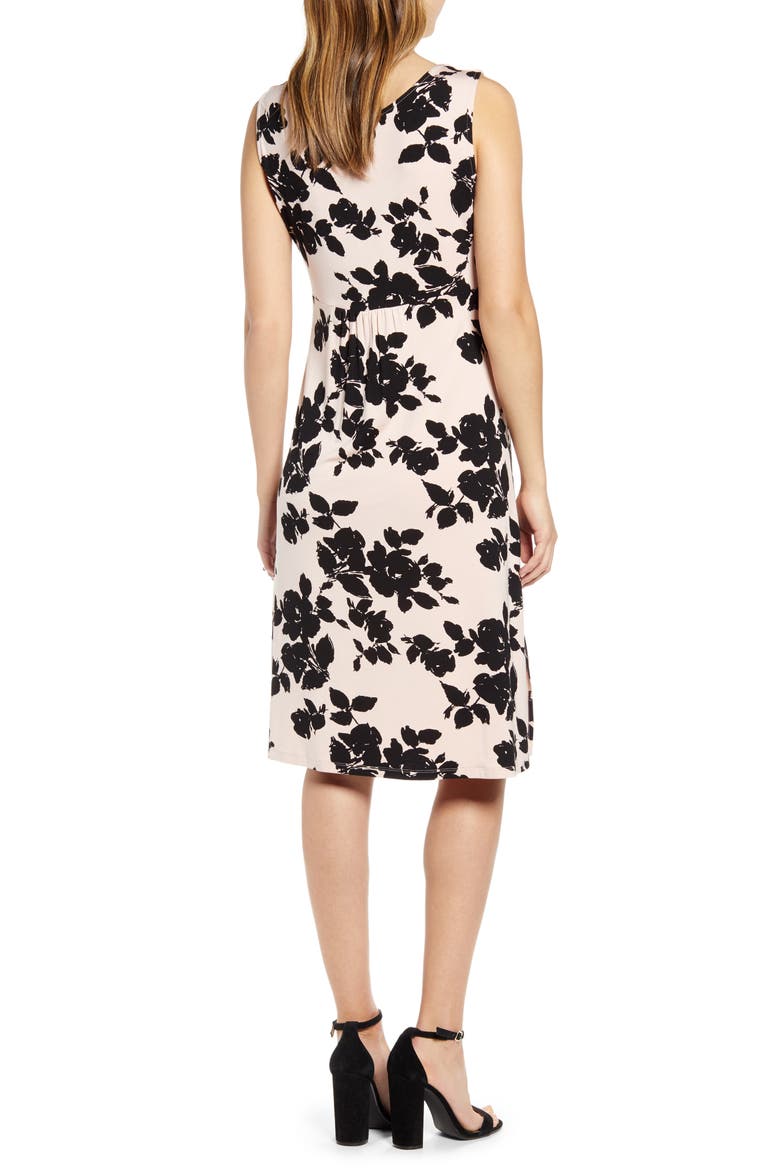 Body-Con Maternity/Nursing Dress, Alternate, color, PINK/ BLACK PRINT