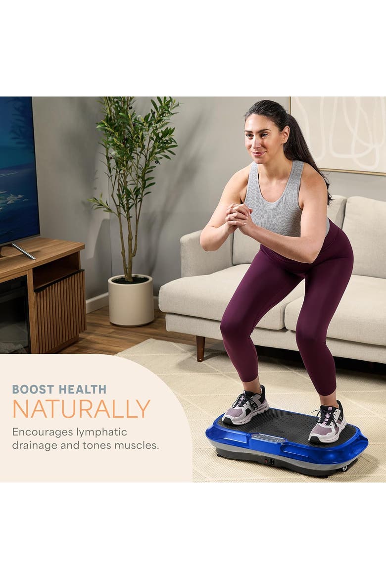 Waver Vibration Plate Exercise Machine Whole Body Vibrating Platform, Alternate, color, Blue